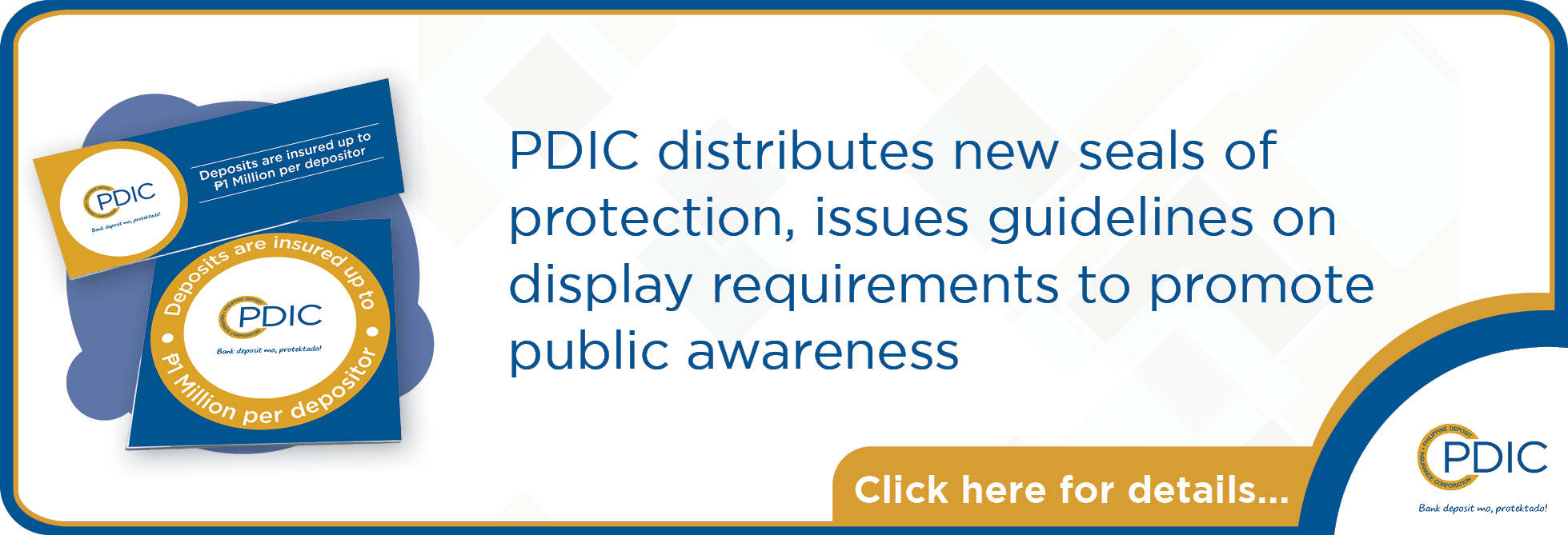 PDIC distributes new seals of protection and issues display guidelines